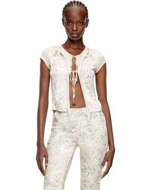 DIESEL Tie Top With Mixed Camo Prints - White