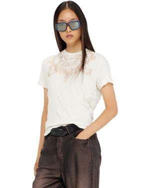 DIESEL Cotton T-Shirt With Graphic Print - White