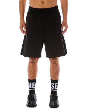 DIESEL Sweat Shorts With D Patch - Black