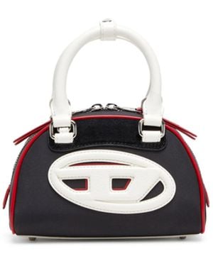 DIESEL 1Dr Dome-Colour-Block Small Bowling Bag - White
