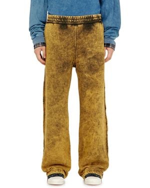 DIESEL Acid-Wash Joggers With Raw Edges - Yellow