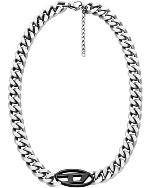 DIESEL Collier en acier inoxydable bicolore - Métallisé