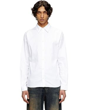 DIESEL Shirt With Embroidered Oval D - White