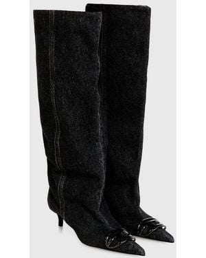 DIESEL D-Venus-Slouchy Knee-High Boot - Black