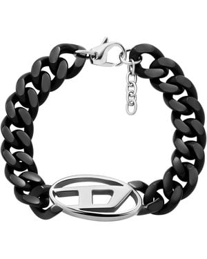 DIESEL Pulsera De Cadena De Acero Inoxidable - Negro