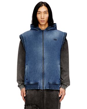 DIESEL Teddy-Lined Sleeveless Zip-Up Hoodie - Blue