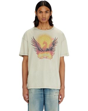 DIESEL Regular T-Shirt With Phoenix Print - Multicolour