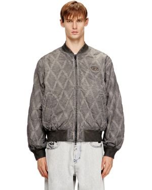 DIESEL Padded Argyle-Quilted Bomber Jacket - Grey