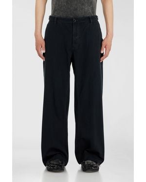 DIESEL Cotton Ripstop Pants With Side Buckles - Black