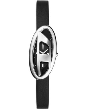 DIESEL D-Era Two -Hand Leather Watch - Black