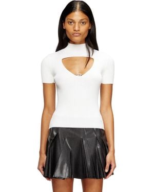 DIESEL Cut-Out Wool-Knit Top - White