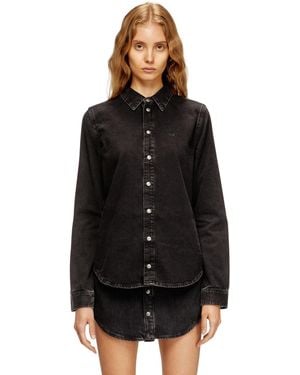 DIESEL Denim Shirt With Contrasting Stitching - Black