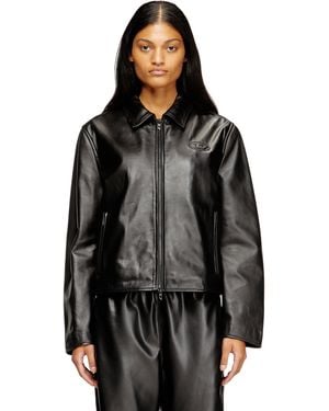 DIESEL Coachjacke Aus Leder - Schwarz
