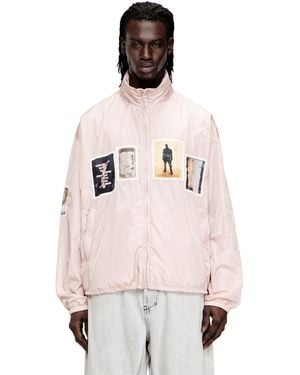 DIESEL Windbreaker With Graphic Patches - Pink