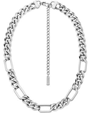 DIESEL Collier chaîne en acier inoxydable - Métallisé