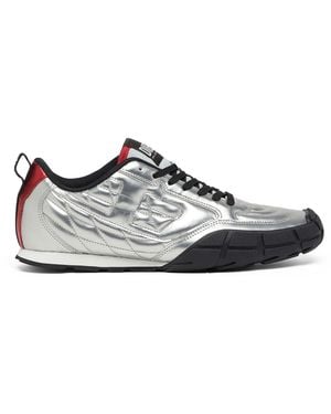 DIESEL S-Pagodha-Quilted Metallic Trainers - White