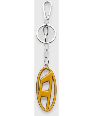 DIESEL Metal And Resin Oval D Keyring - Metallic
