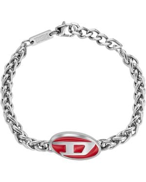 DIESEL Enamel And Stainless Steel Chain Bracelet - Metallic