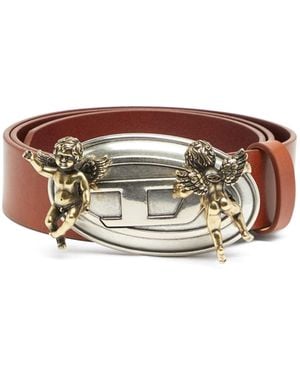 DIESEL 3,5 Cm Ledergürtel Mit Oval D Schnalle Und Cherub - Mehrfarbig