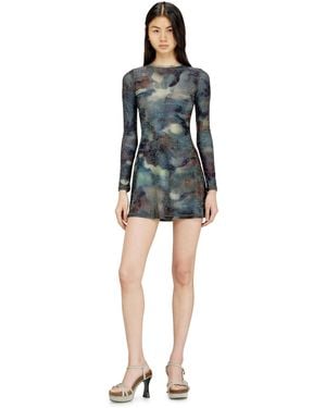 DIESEL Printed Mini Dress With Crystal Details - Black
