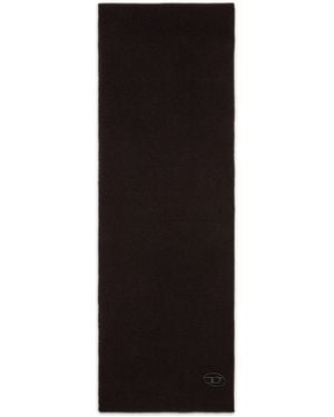 DIESEL Ribbed Wool-Blend Scarf - Black