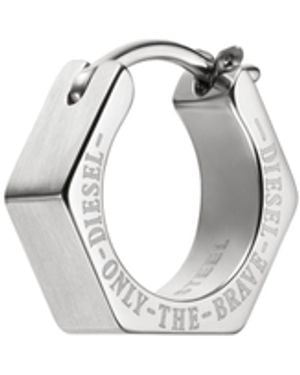 DIESEL Stainless Steel Single Hoop Earring - Metallic