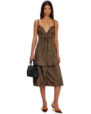 DIESEL Lightweight Nylon Dress With Layered Design - Brown
