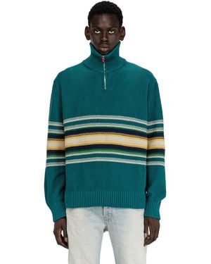 DIESEL Cotton Jumper With Turtle Neck - Green