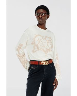 DIESEL Cotton Long-Sleeve T-Shirt With Graphic Print - White
