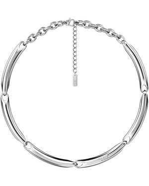 DIESEL Stainless Steel Chain Necklace - White