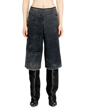 DIESEL Wide-Leg Shorts - Black