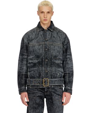 DIESEL Biker-Inspired Denim Jacket - Grey