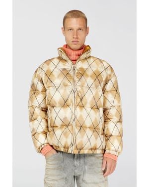 DIESEL Wendbare Steppjacke Mit Argyle-Print - Mettallic