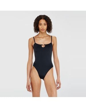 DIESEL Nylon-Body Mit Cut-Out Und Metall-Oval D - Blau