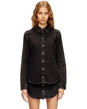 DIESEL Denim Shirt With Contrasting Stitching - Black
