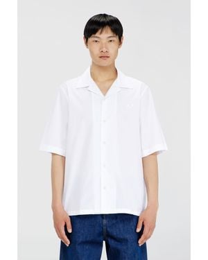 DIESEL Stretch Poplin Shirt With Oval D Embroidery - White