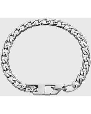 DIESEL Stainless Steel Chain Bracelet - White