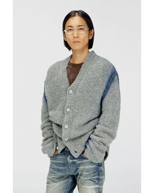 DIESEL Alpaca-Blend Cardigan With Spray-Dyed Seams - Grey