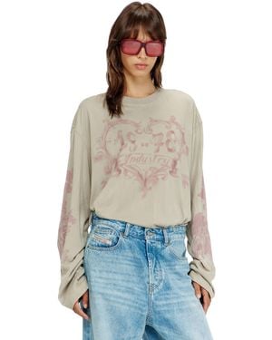 DIESEL Cotton Long-Sleeve T-Shirt With Graphic Print - Multicolor