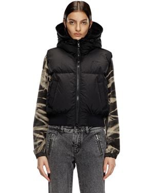 DIESEL Hooded Down Vest - Black
