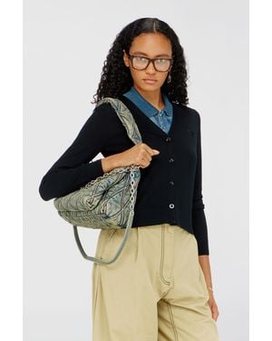 DIESEL Cardigan Aus Wolle Mit Cut-Out-Logo - Blau