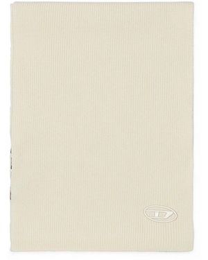 DIESEL Ribbed Wool-Blend Scarf - White