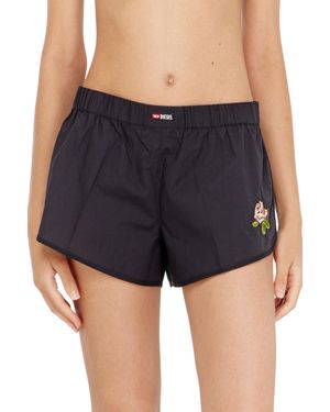 DIESEL Boxershorts Aus Baumwolle Mit Blumenstickerei - Blau