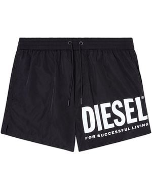 DIESEL Boxer Da Mare Con Stampa Logo - Nero