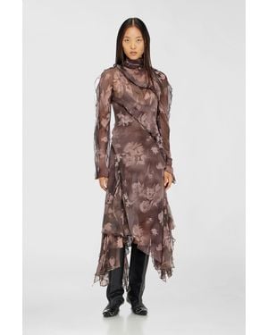 DIESEL Asymmetric Midi Dress - Brown
