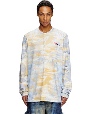 DIESEL Top Con Scollo Serafino Con Stampa Camouflage - Bianco