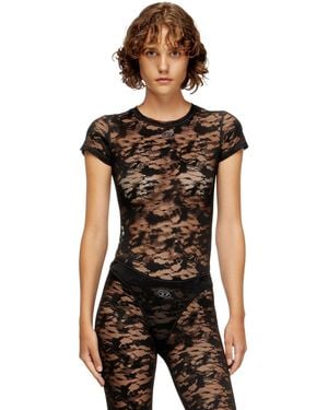 DIESEL Camo Lace T-Shirt - Black