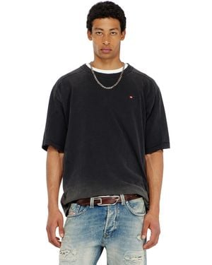 DIESEL Cotton T-Shirt With Degradé Effect - Black