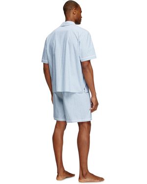 DIESEL Kurze Pyjamas Aus Karo-Baumwolle - Blau