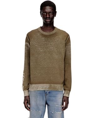DIESEL Faded Reverse-Print Jumper With Lettering - Natural